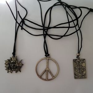 Choice of Handmade Pewter Pendant Necklaces 1990s